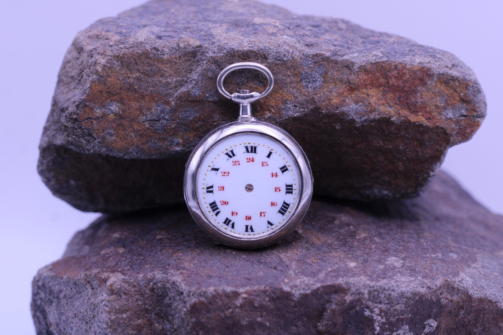 ARGENTAN LADIES SWISS POCKET WATCH CASE & DIAL 30mm DIAMETER NOS (EP)