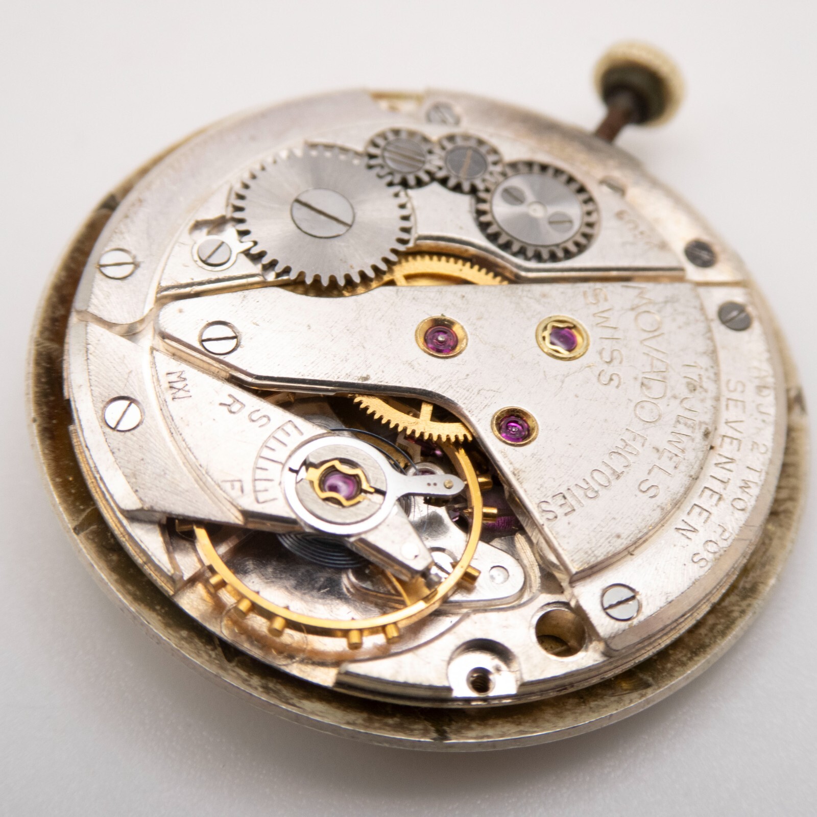 Vintage Movado Caliber 368 17-Jewel 2-Adjustment Wristwatch Movement, Runs