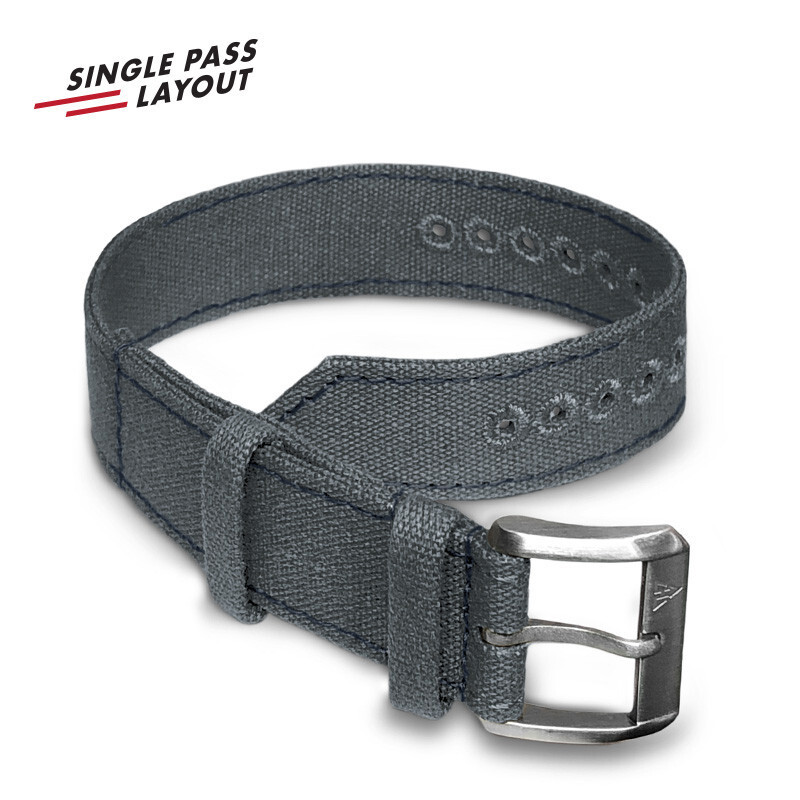 18mm Vintage Military Grey Canvas Watch Strap WWII A-11 A11 Hack