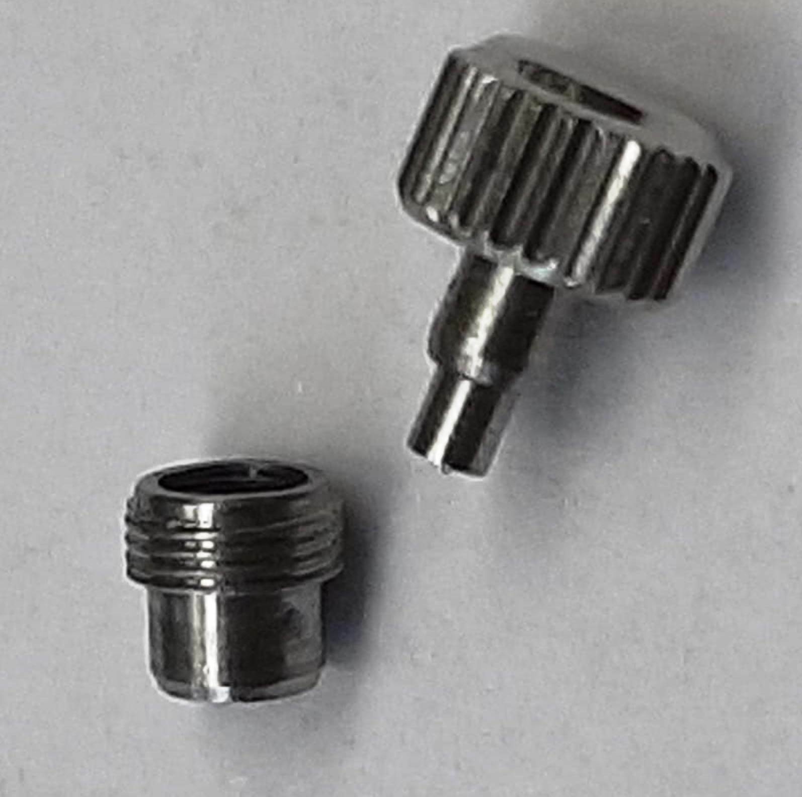 Corona Orologio diam. 4 mm a vite palladio in acciaio IPG/PVD con tubetto a vite