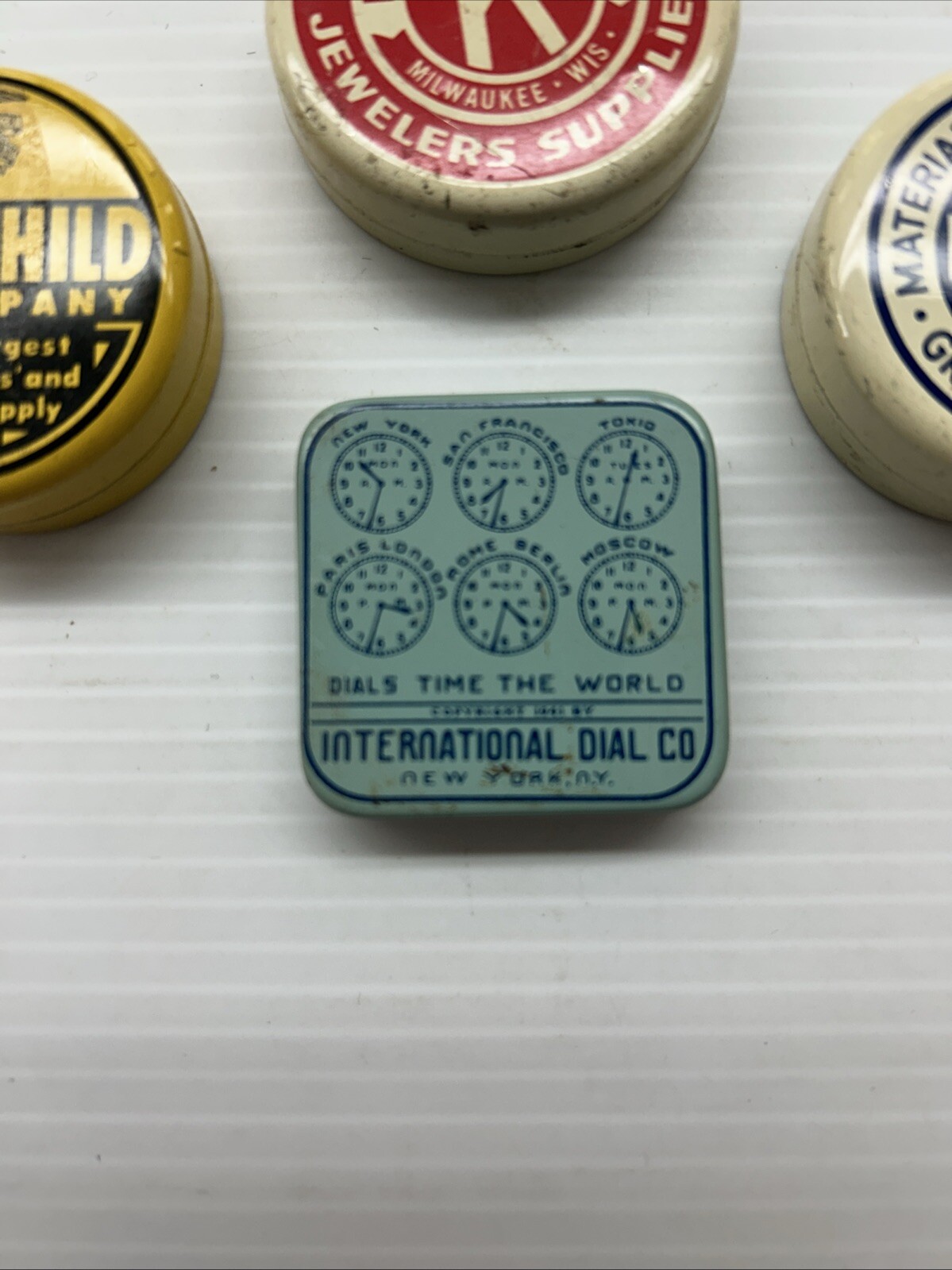 Vintage watch parts tins B
