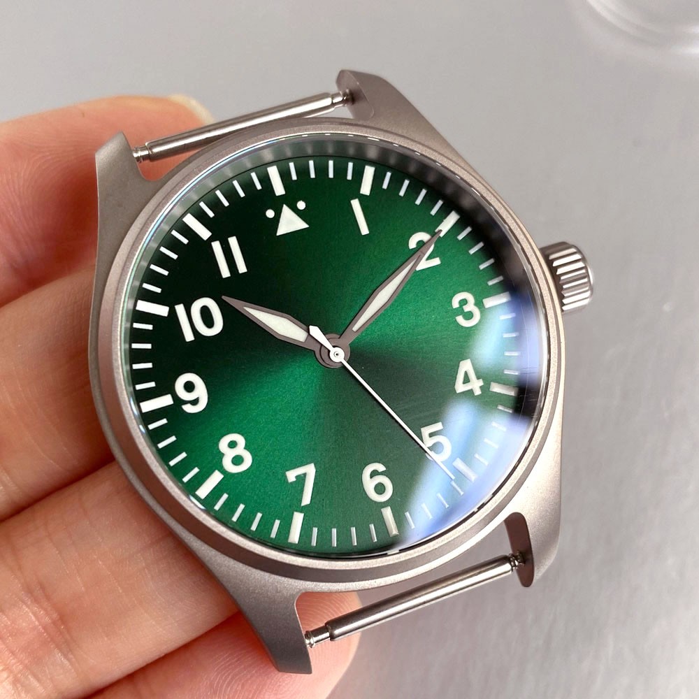 39mm Pilot 20BAR Waterproof Titanium Dive Watch Case 33.5mm Dial for Nh35 PT