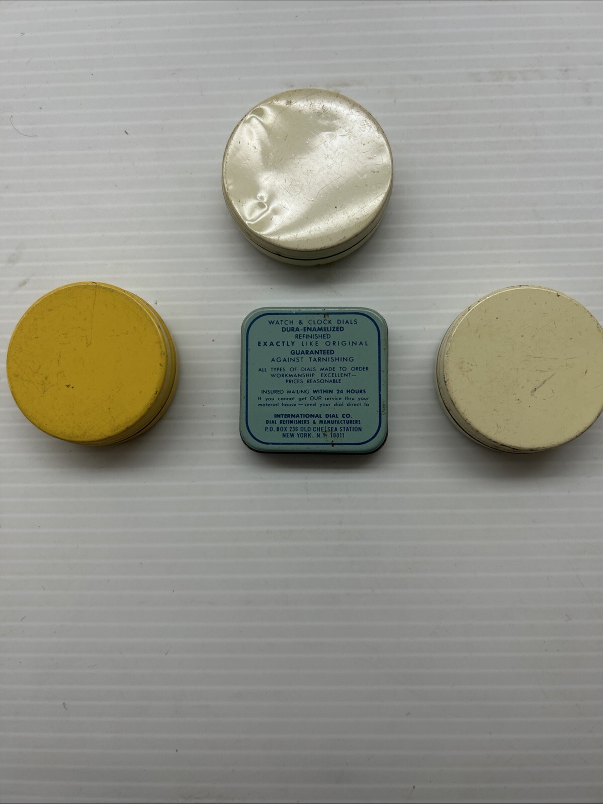 Vintage watch parts tins B