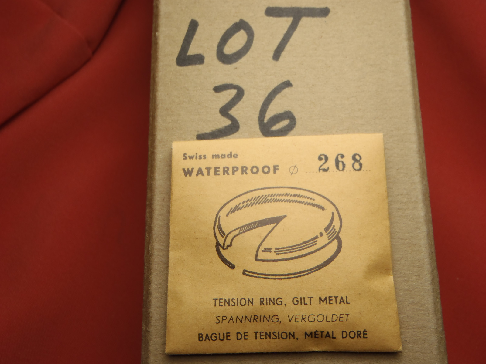 SWISS GILT METAL TENSION RING ROUND PLASTIC WATCH CRYSTAL WATERPROOF 26.8 MM
