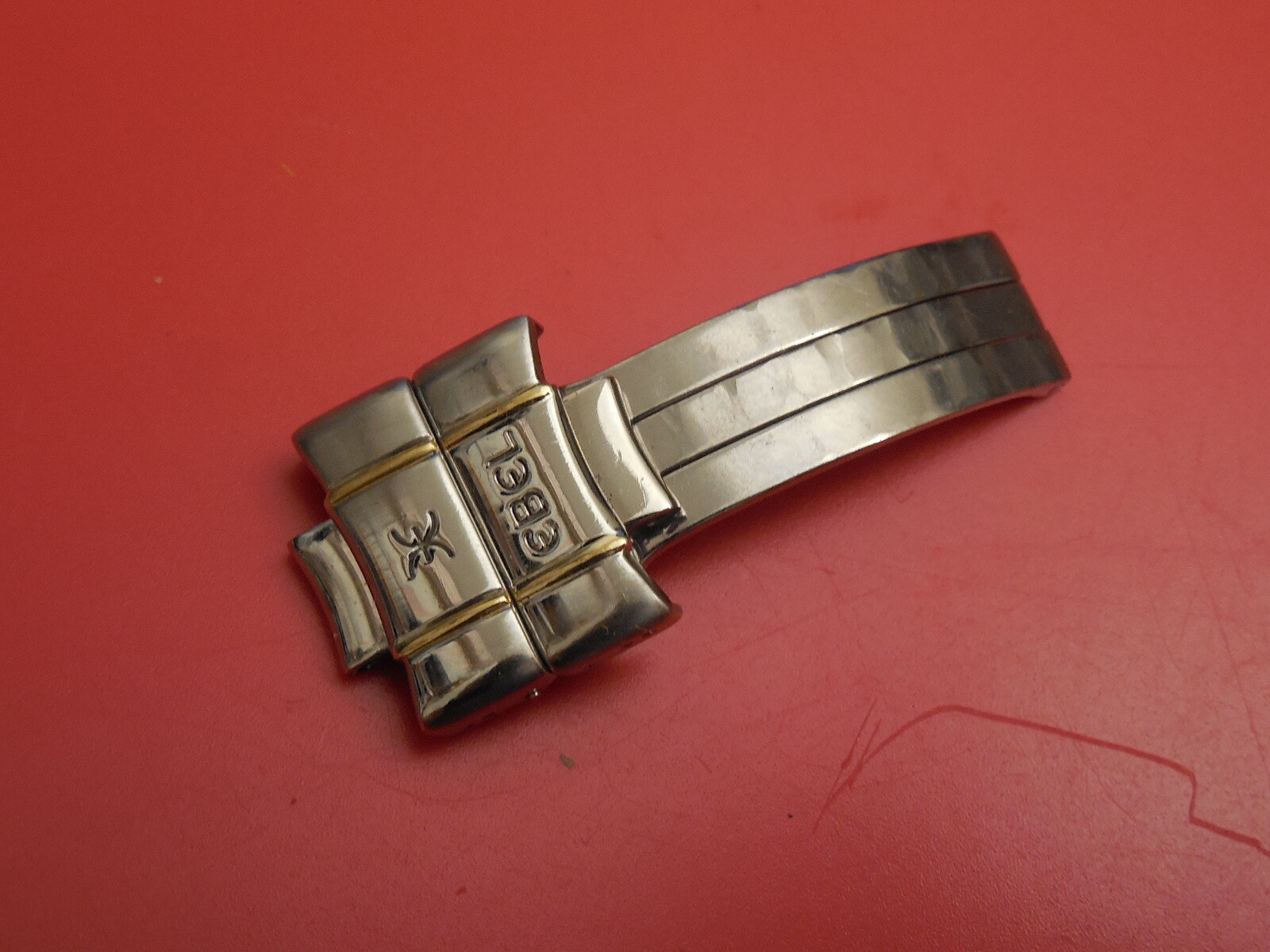 GENUINE EBEL 18K /STAINLESS STEEL 1911 19MM 20MM BAND BRACELET DEPLOYMENT BUCKLE