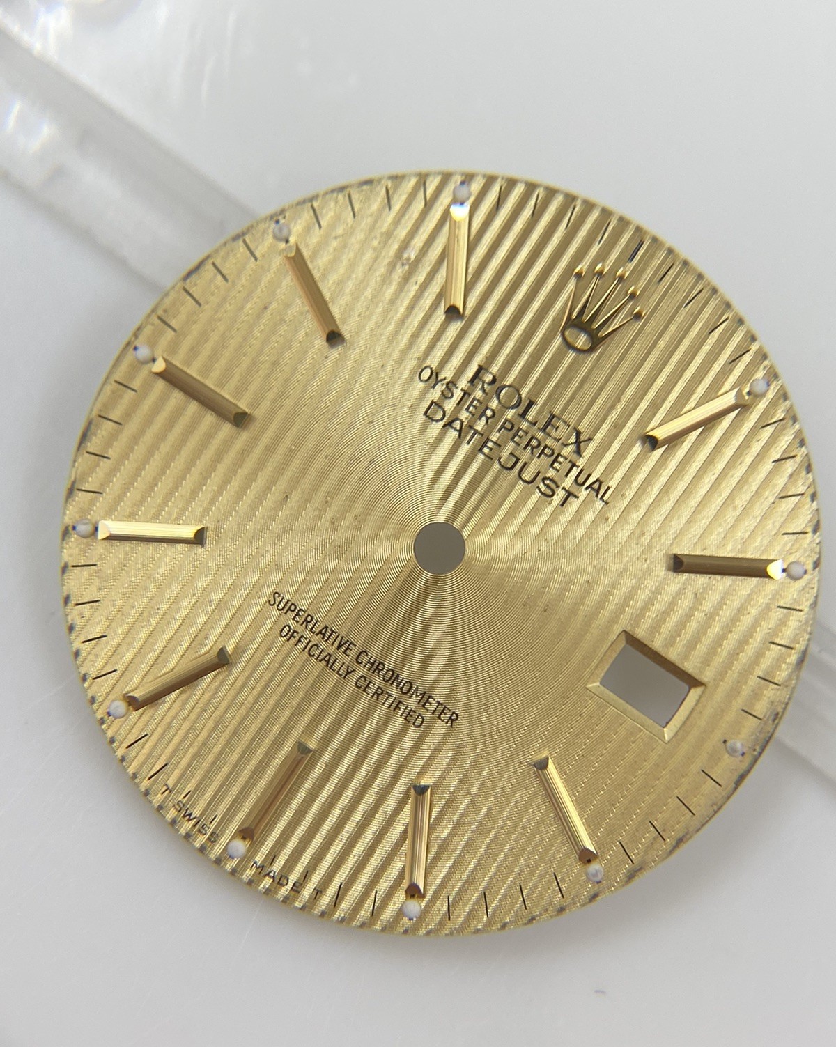 Original Rolex Datejust 16013 16233 Cal. 3035/3135 Champagne Gold Tapestry Dial