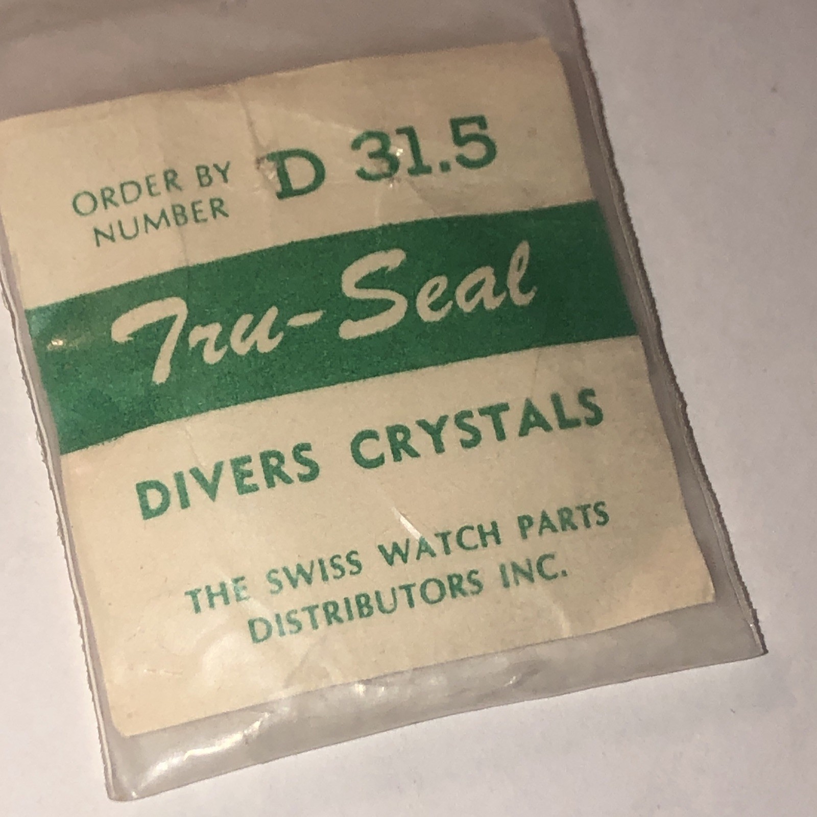 Vintage Tru-Seal Swiss Made Divers Crystals. D 31.5