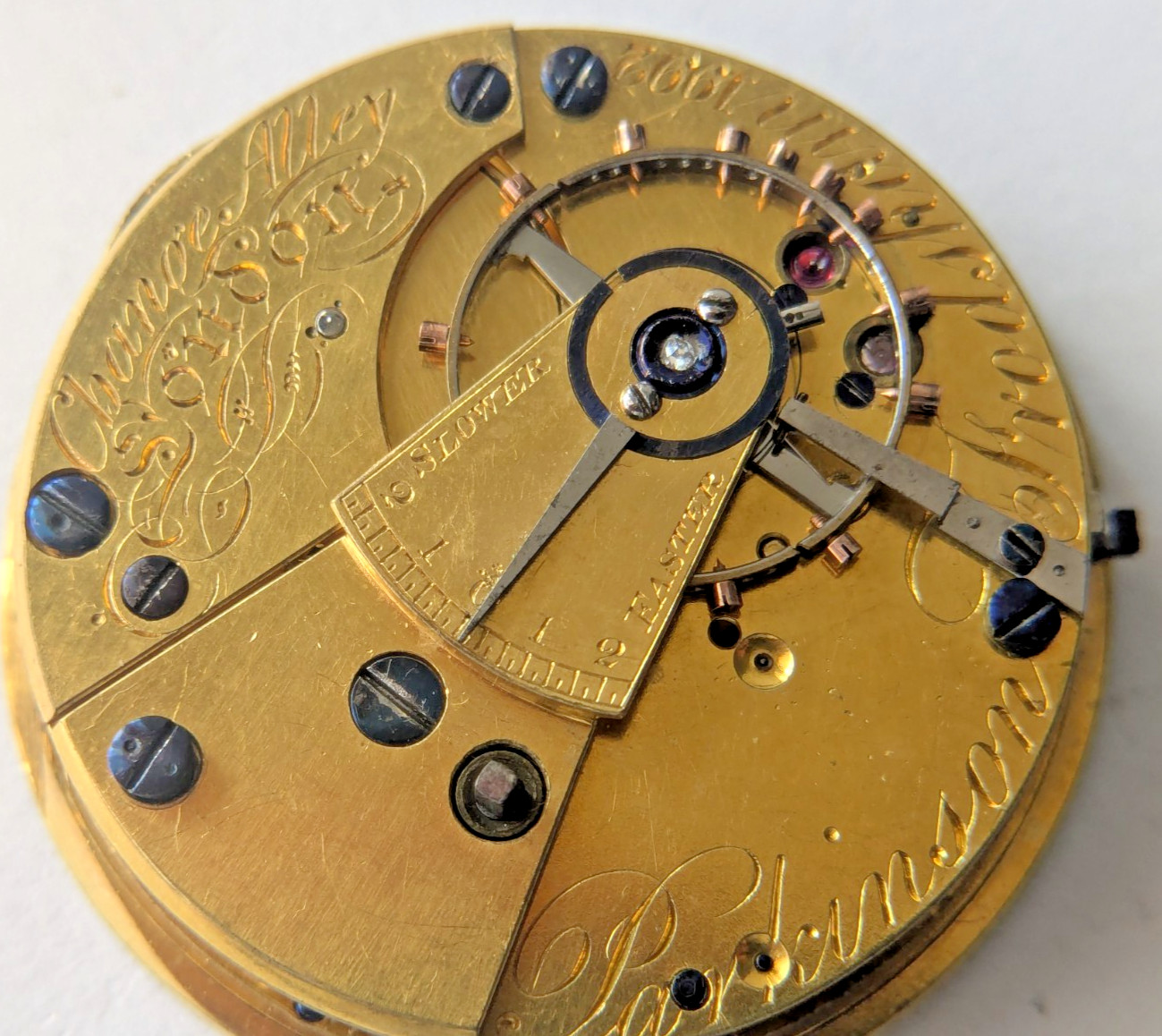 Antique Parkinson & Frodsham Change Alley London Fusee Watch Movement 52