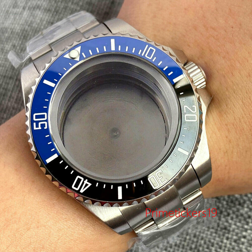 43mm Watch Case Steel Band Fit NH35 NH36 ETA2836 PT5000 Miyota82 Screwdown Crown