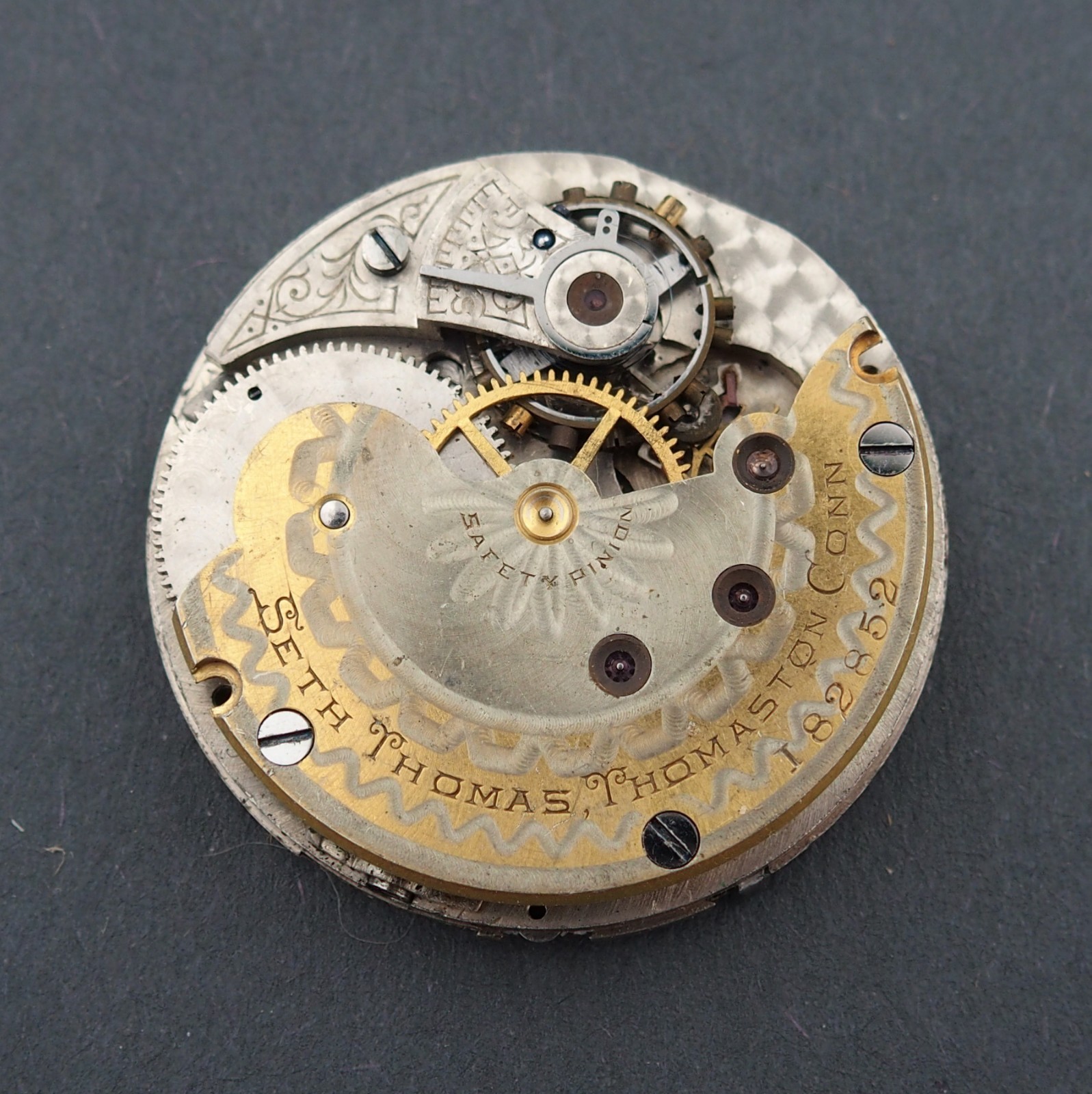 Seth Thomas 6s HC 7J Grade 35 Pocket Watch Movement Parts Repair #F178