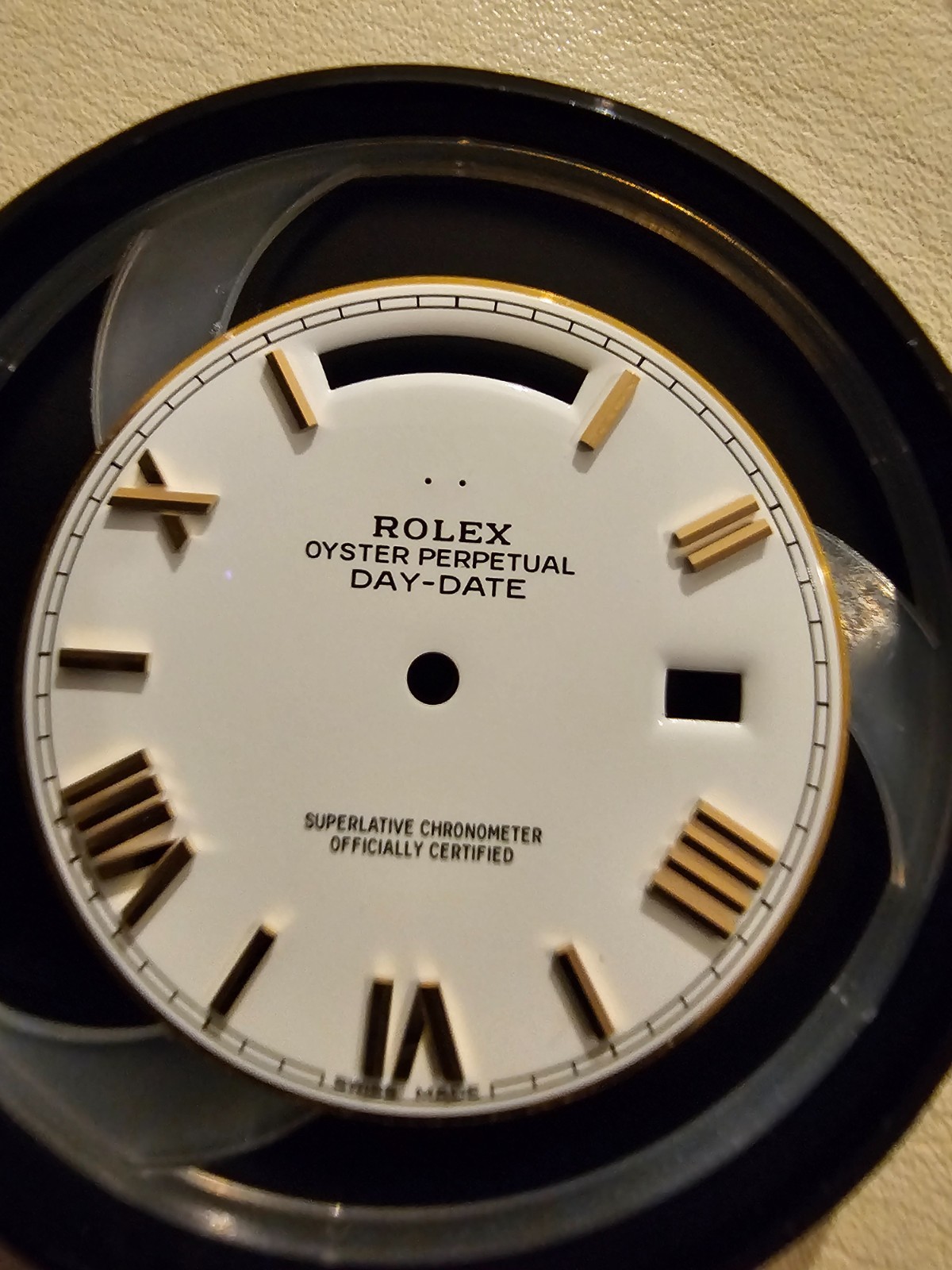Genuine Rolex Day-Date 40 Dial – White Roman “Porcelain” – Ref 228238/228235