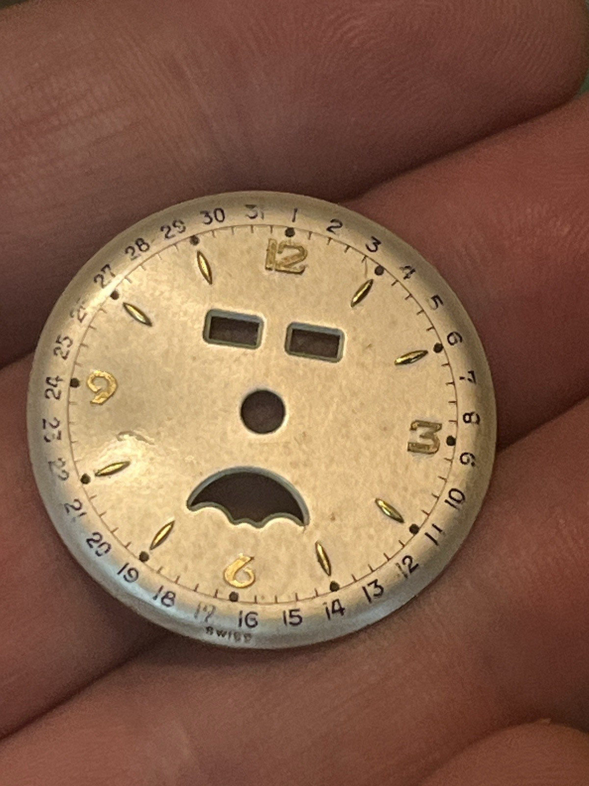 Nice Triple Date Moonphase Calendar Watch Dial, 29.3mm 132
