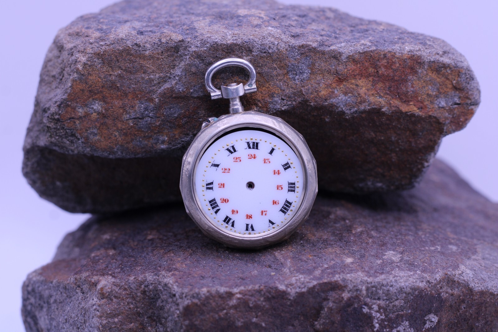 ARGENTAN LADIES SWISS POCKET WATCH FANCY CASE & DIAL 30.5mm DIAMETER NOS (ES)