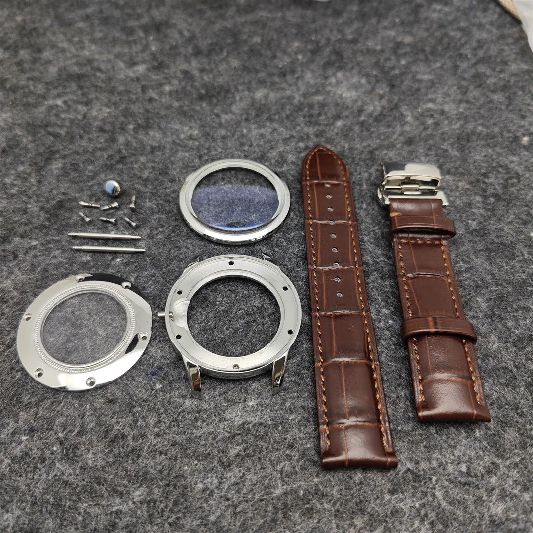 39mm Watch Case Buckle PU Leather Strap fit 31mm dial for NH35 NH36 Movement New