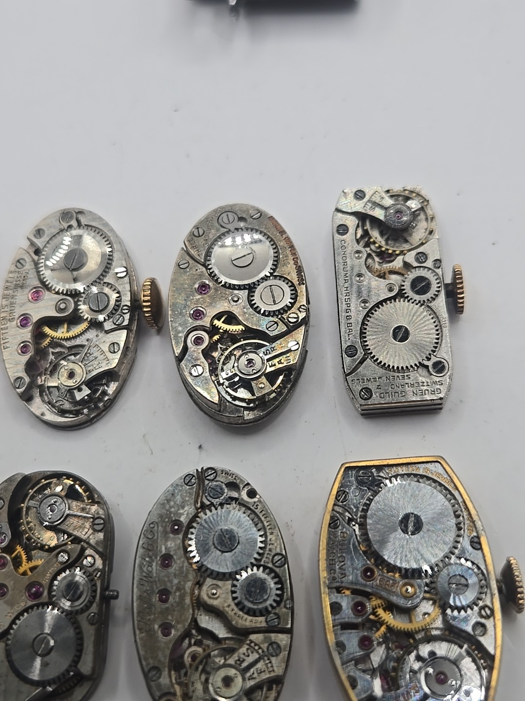 Lot Of 8 Art Deco Ladies Watch Movements Elgin Gruen Orator Bulova