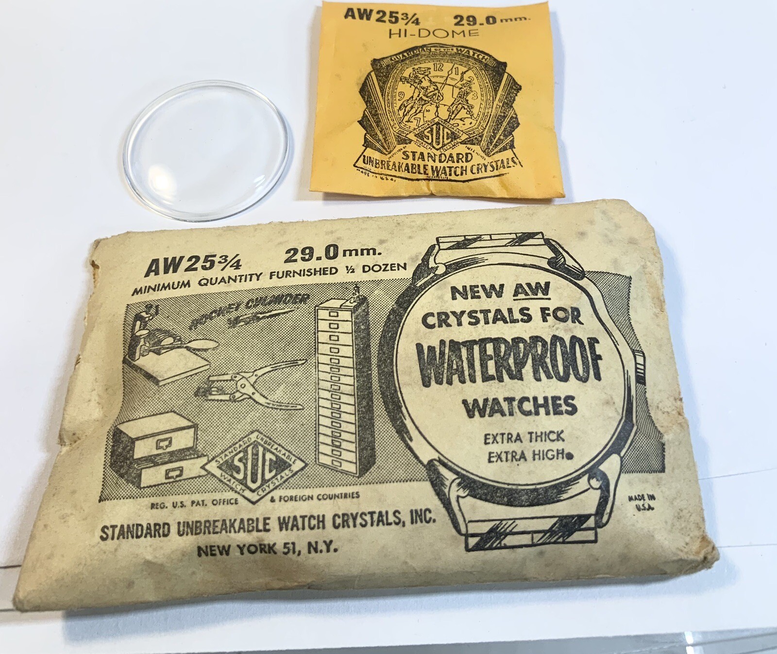 Vintage New Old Stock 29.0 High Dome Wristwatch Crystal