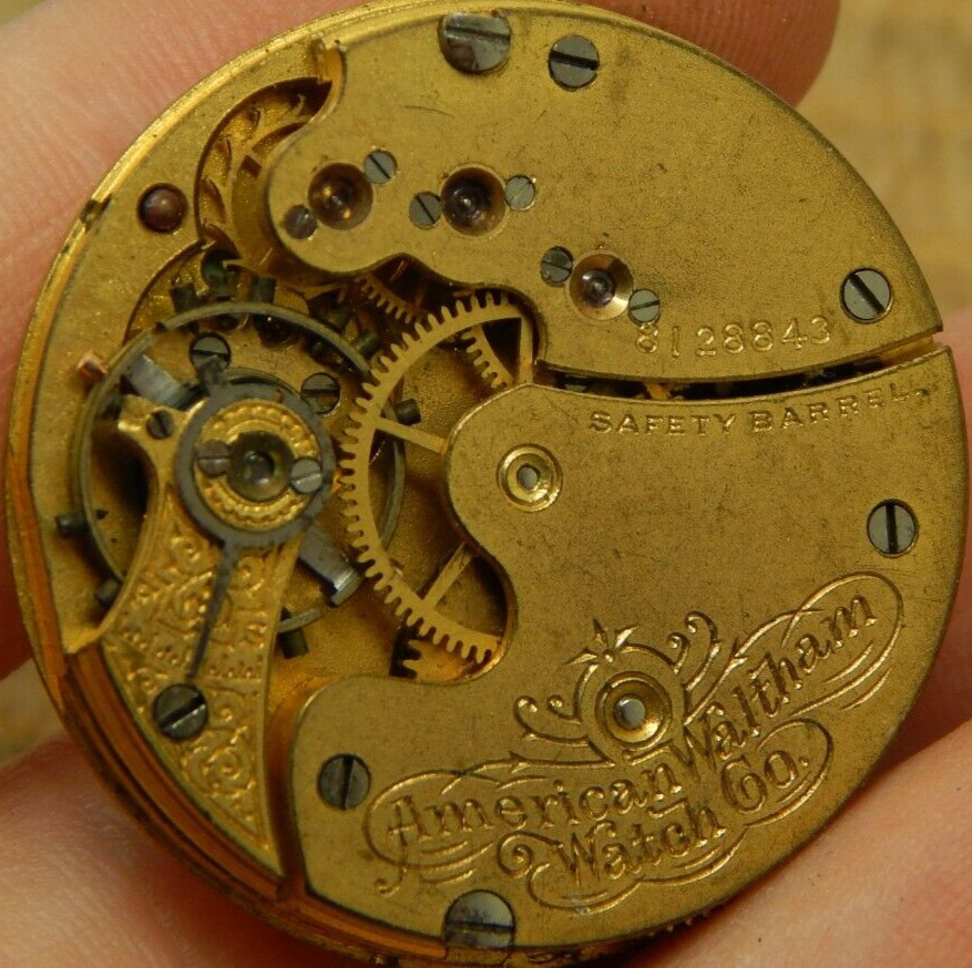 Antique Waltham Pocket Watch Movement 0s 11j Grade Seaside Circa 1897