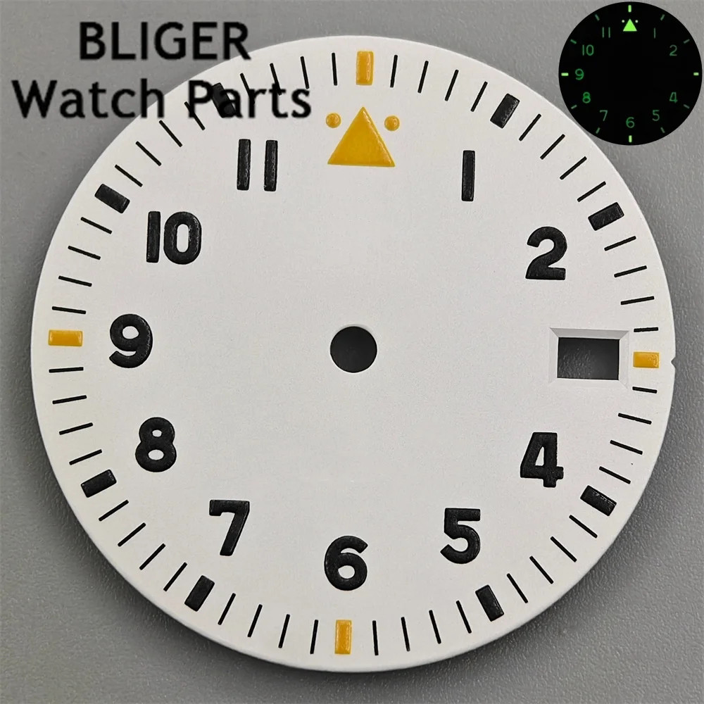 29mm Arabic Numerals Watch Dial Green Lume for Nh35 Nh36 ETA2824 Pt5000 Movement