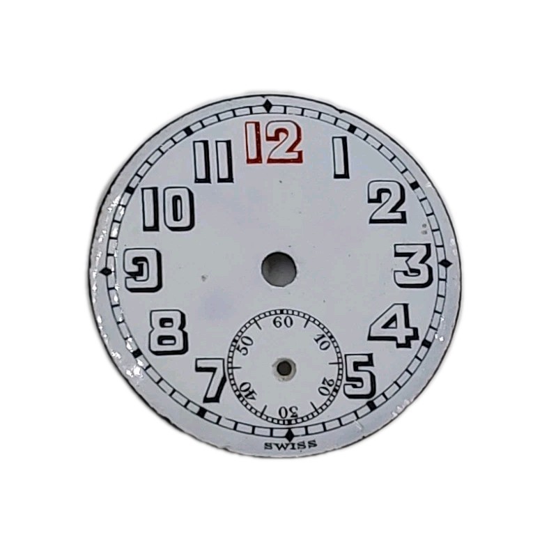 Unbranded 27.5mm Sunk Enamel Swiss Pocket Watch Dial Only 1834