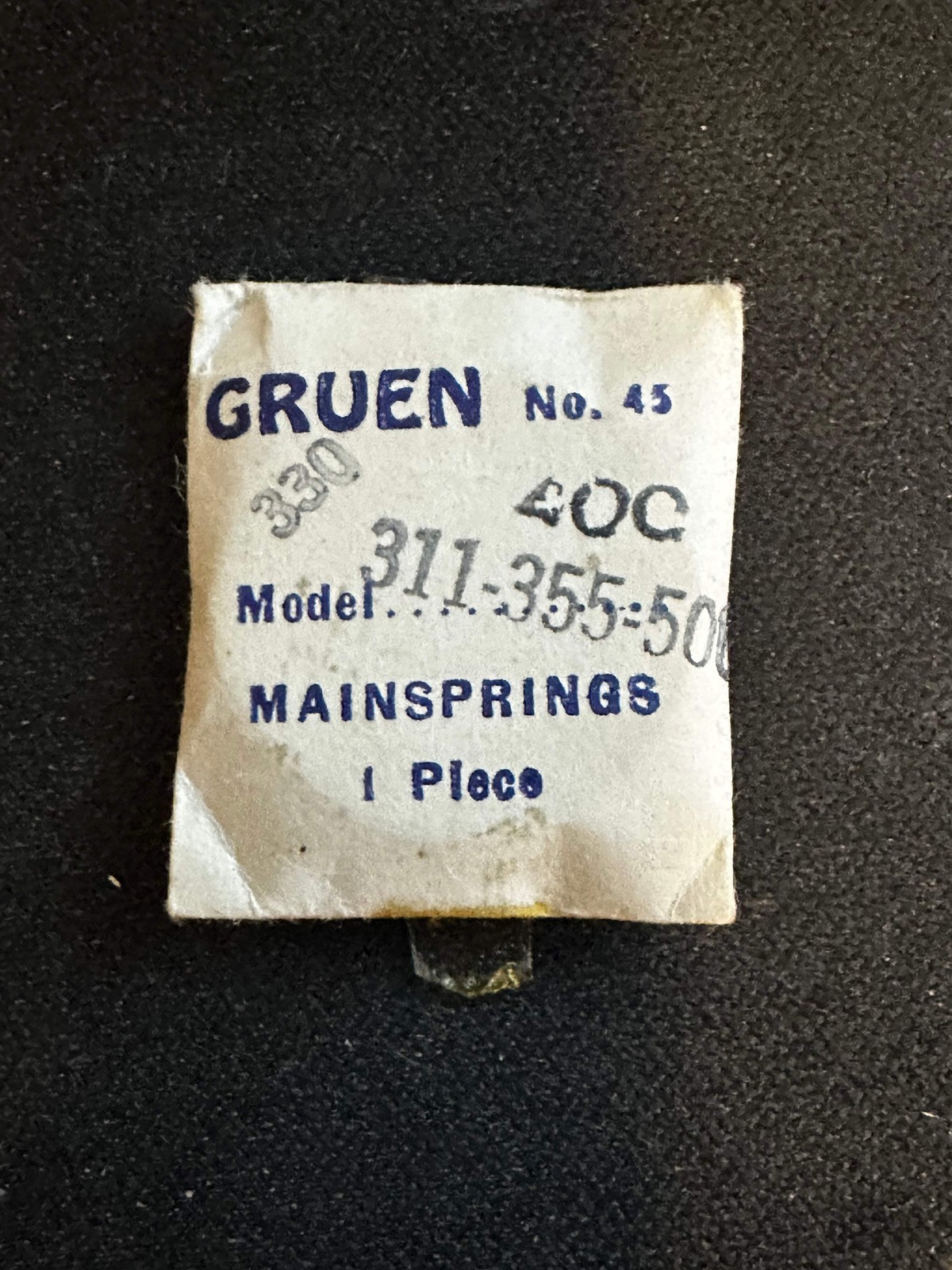 Gruen Factory Mainspring for Gruen caliber 311, 330, 355, 400, 500 – Steel