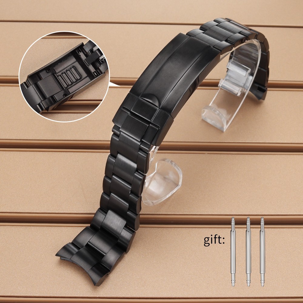 FEIYASHI 20mm Oyster Bracele Safety Folding Buckle 316 STAINLESS Wristwatch Band