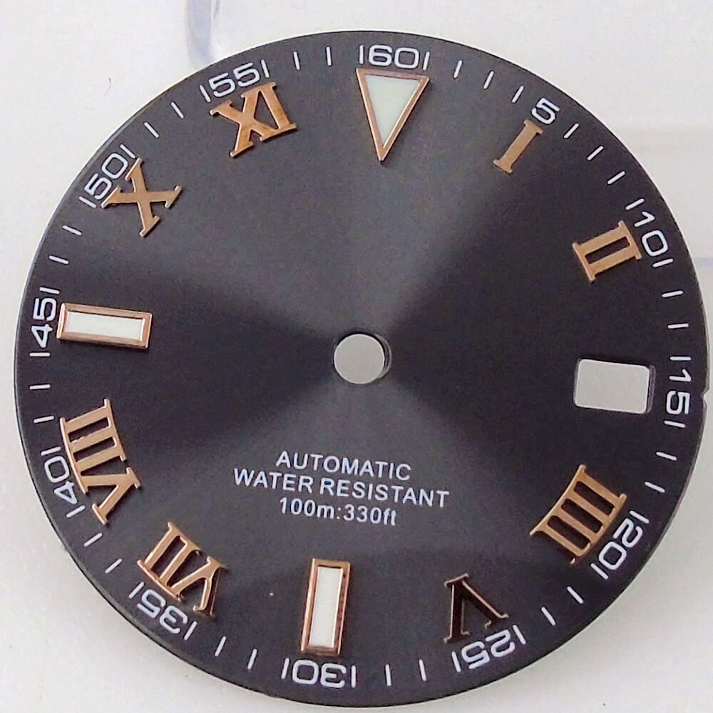 29mm Gray Sunburst Watch Dial Face Accessories for NH35 NH36 Automatic Movement