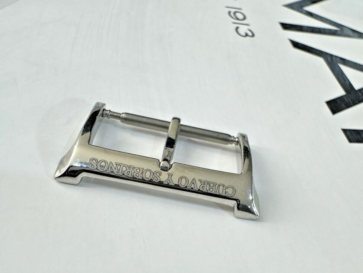 CUERVO Y SOBRINOS Watch Pin Buckle Clasp Stainless Steel 18 mm Swiss Made New