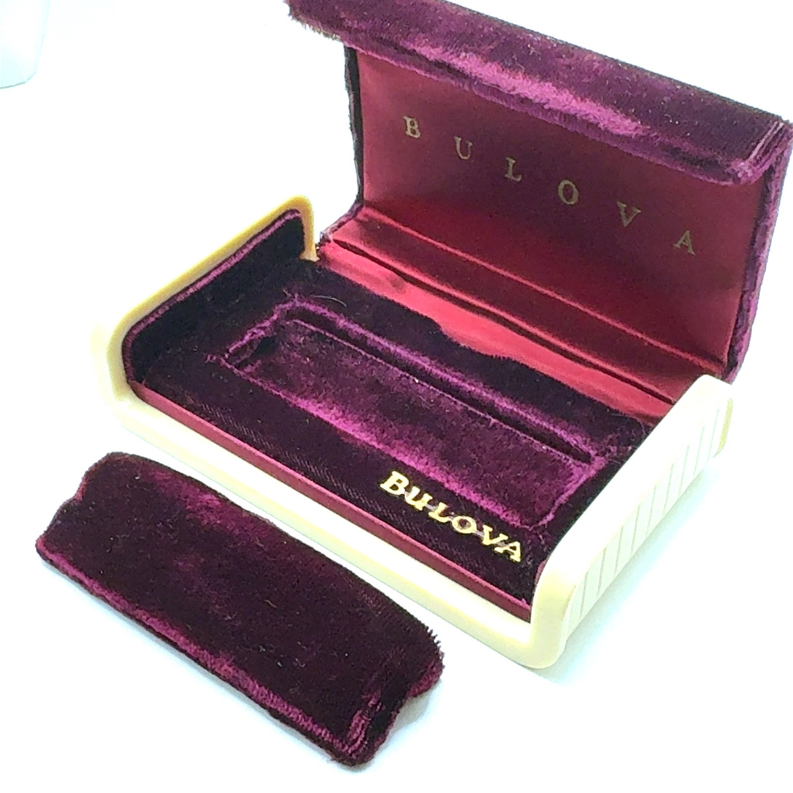 Vintage Burgundy and Celluloid Bulova Ladies Watch Case