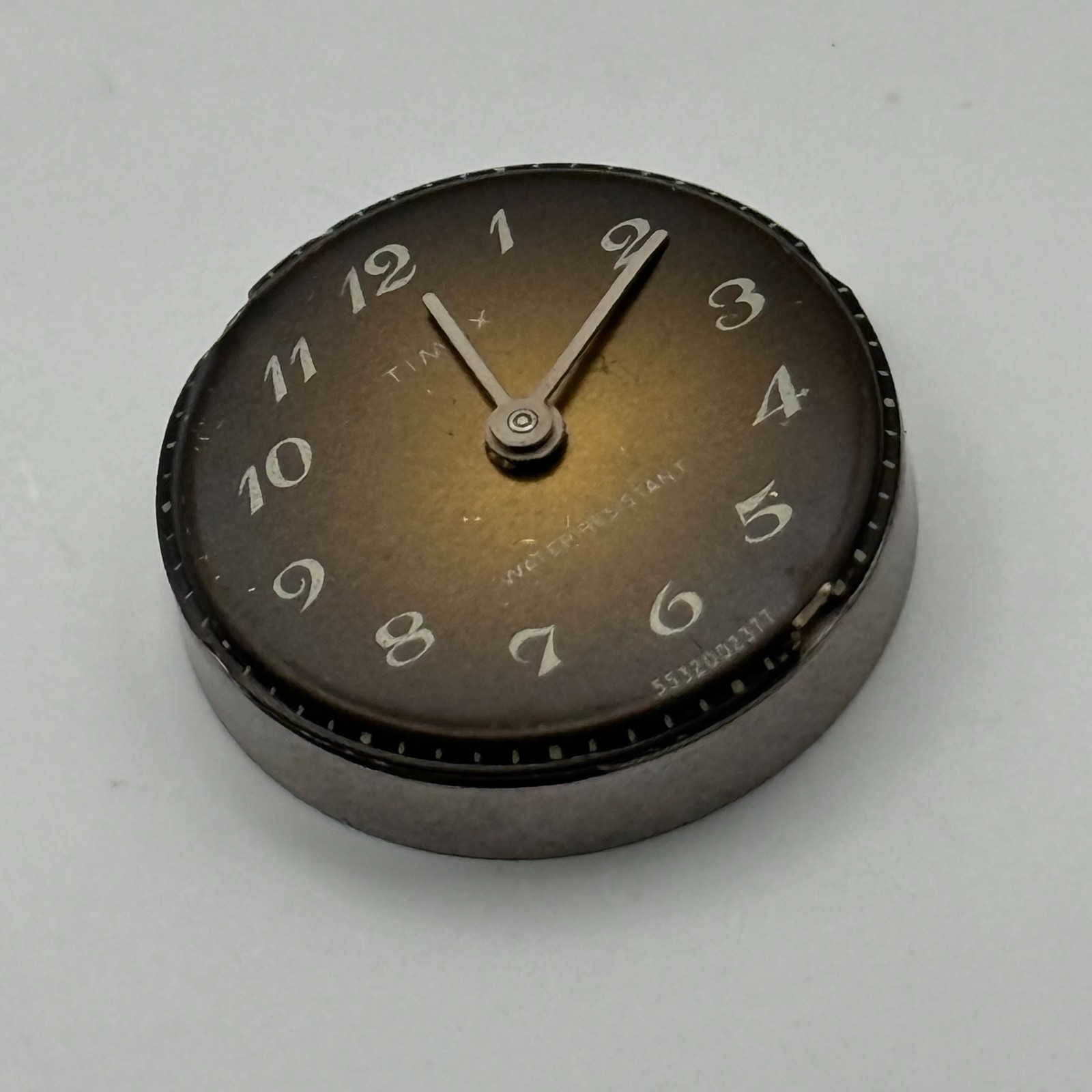 Timex 465 Watch Movement Great Britain Brown Dial Vintage Parts Repair 15.1mm
