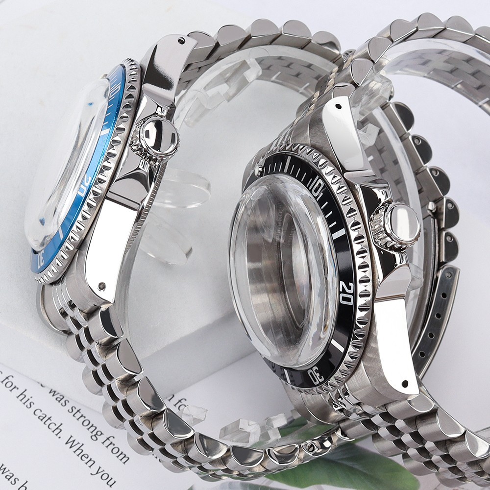 39mm Oyster Jubilee Watch Case Bracelet Brushed Steel 10ATM For Seiko NH35 NH38