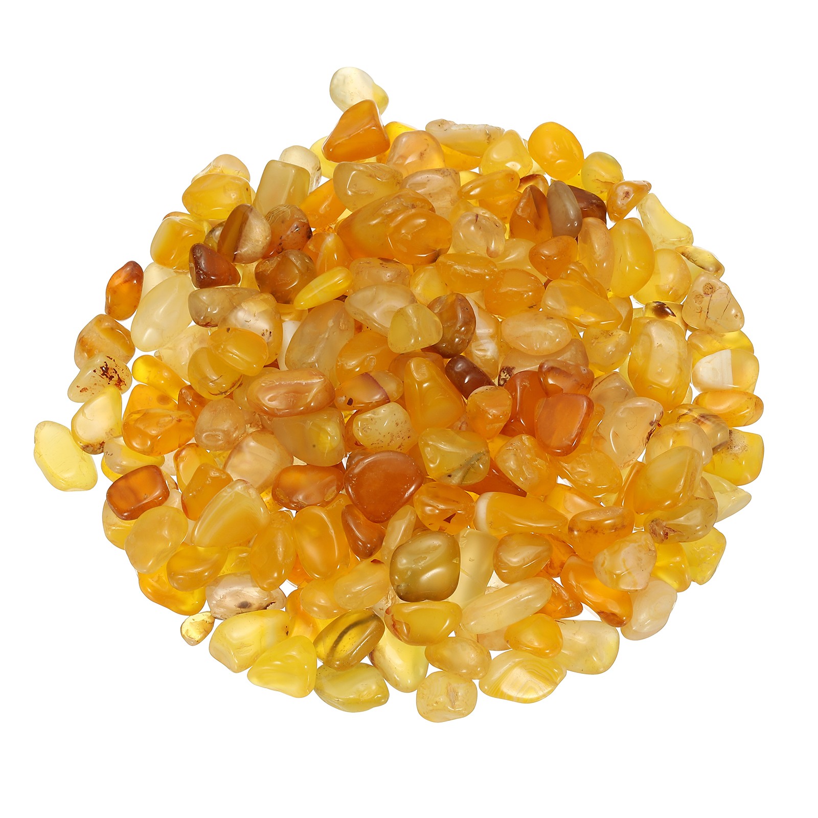 Tumbled Chips Stones, 1lb/500g Fluorite Tumbled Gravel, Yellow Agate