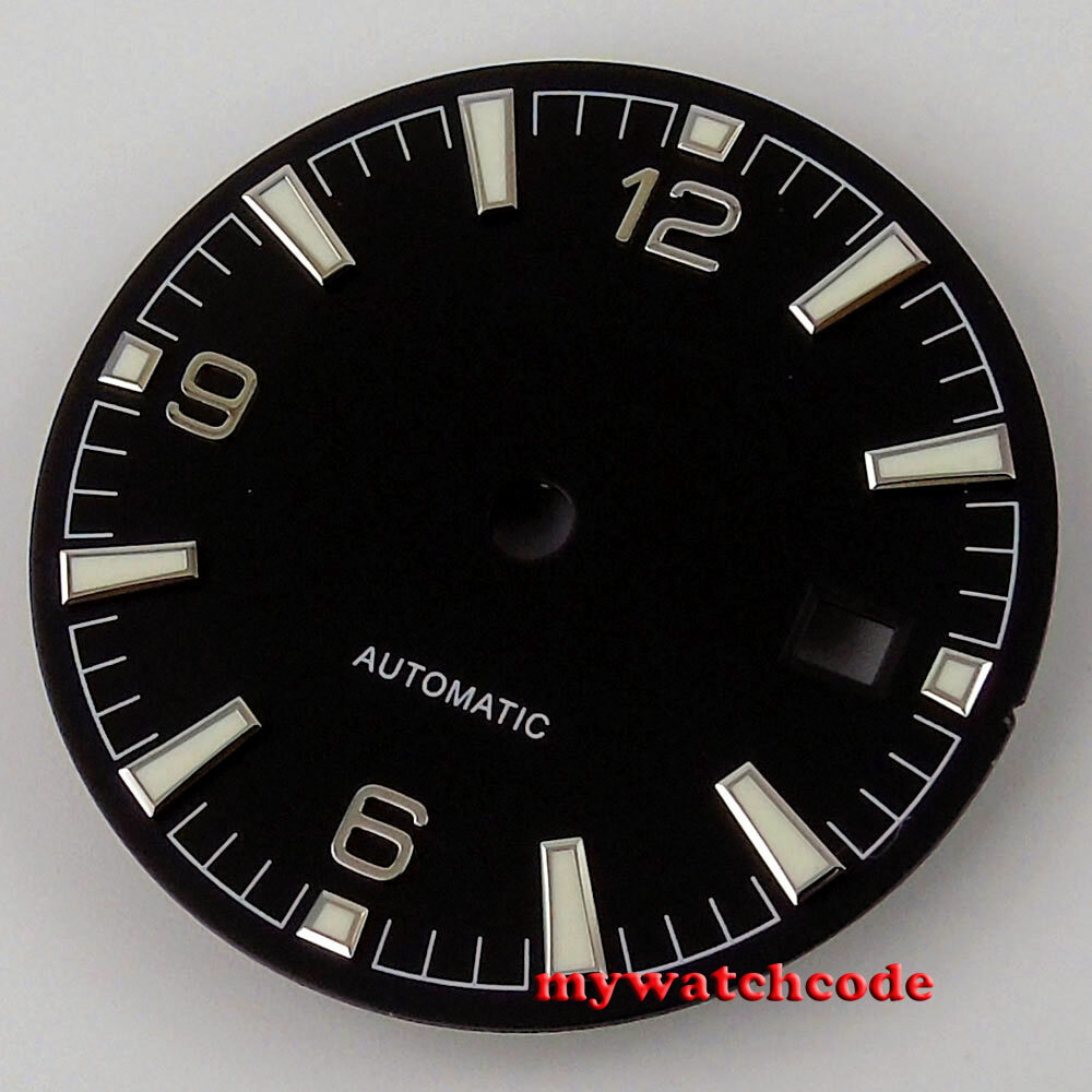 31mm sterile black watch dial Fit ETA 2836 2824 DG2813 3804 Miyota 8215 8205