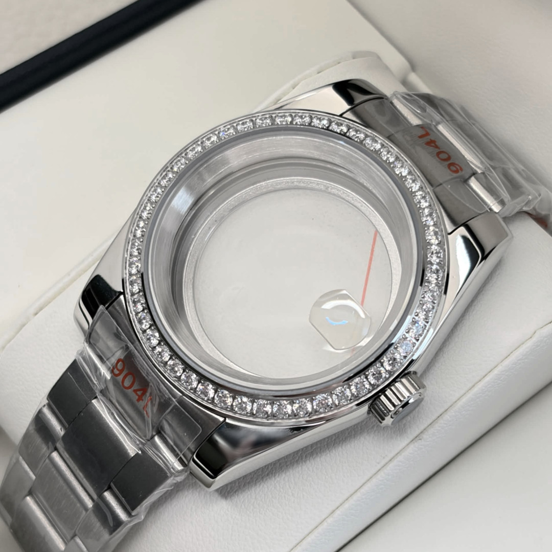 39mm stainless steel Diamond Bezel Watch Case Mod For Nh35 Nh36/38 Movement