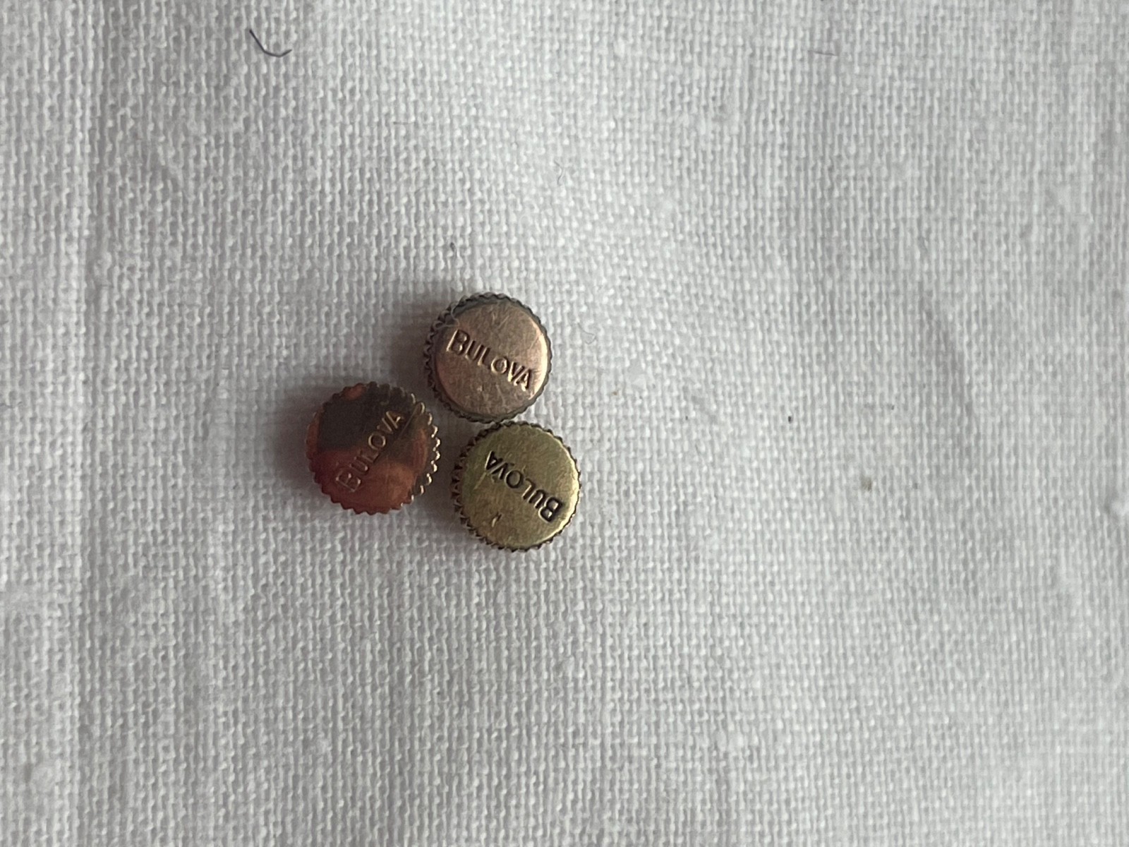Kit of 3 original yellow gold filled 5mm crowns for Bulova watch