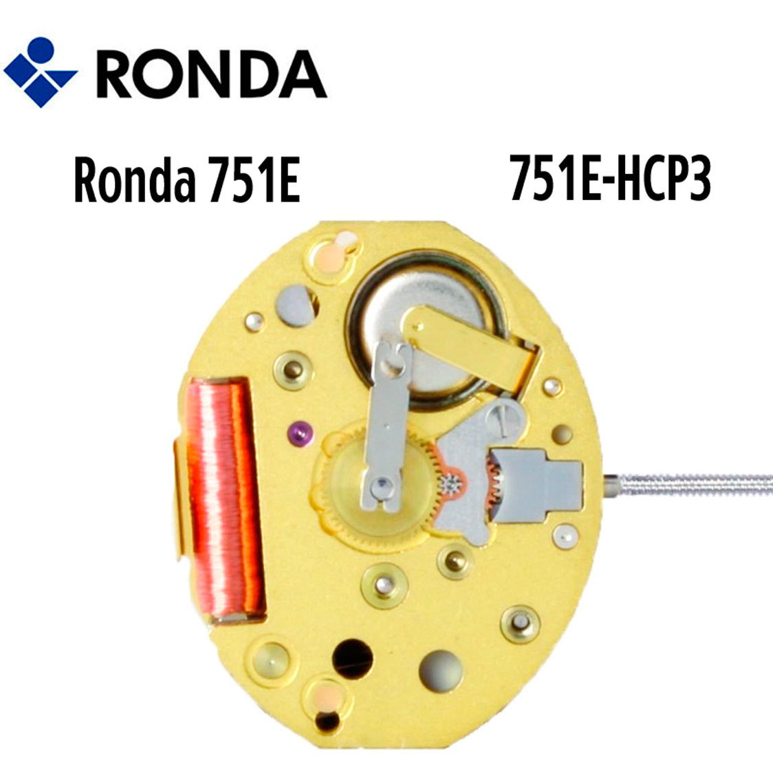 Harley Ronda 751E Quartz Watch Movement, 2 Hands Various Hand Heights Swiss Made
