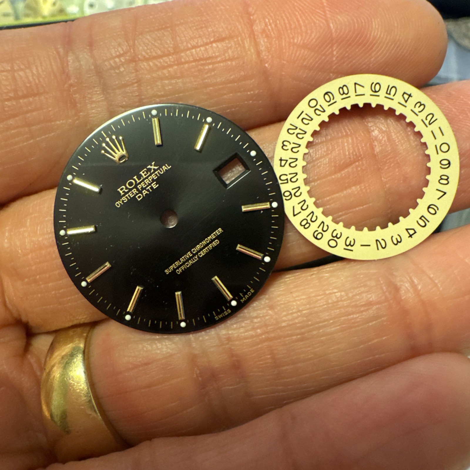 Rolex Oyster Date 15013 15017 15238 15018 15233 Black Dial w/ date wheel (58)