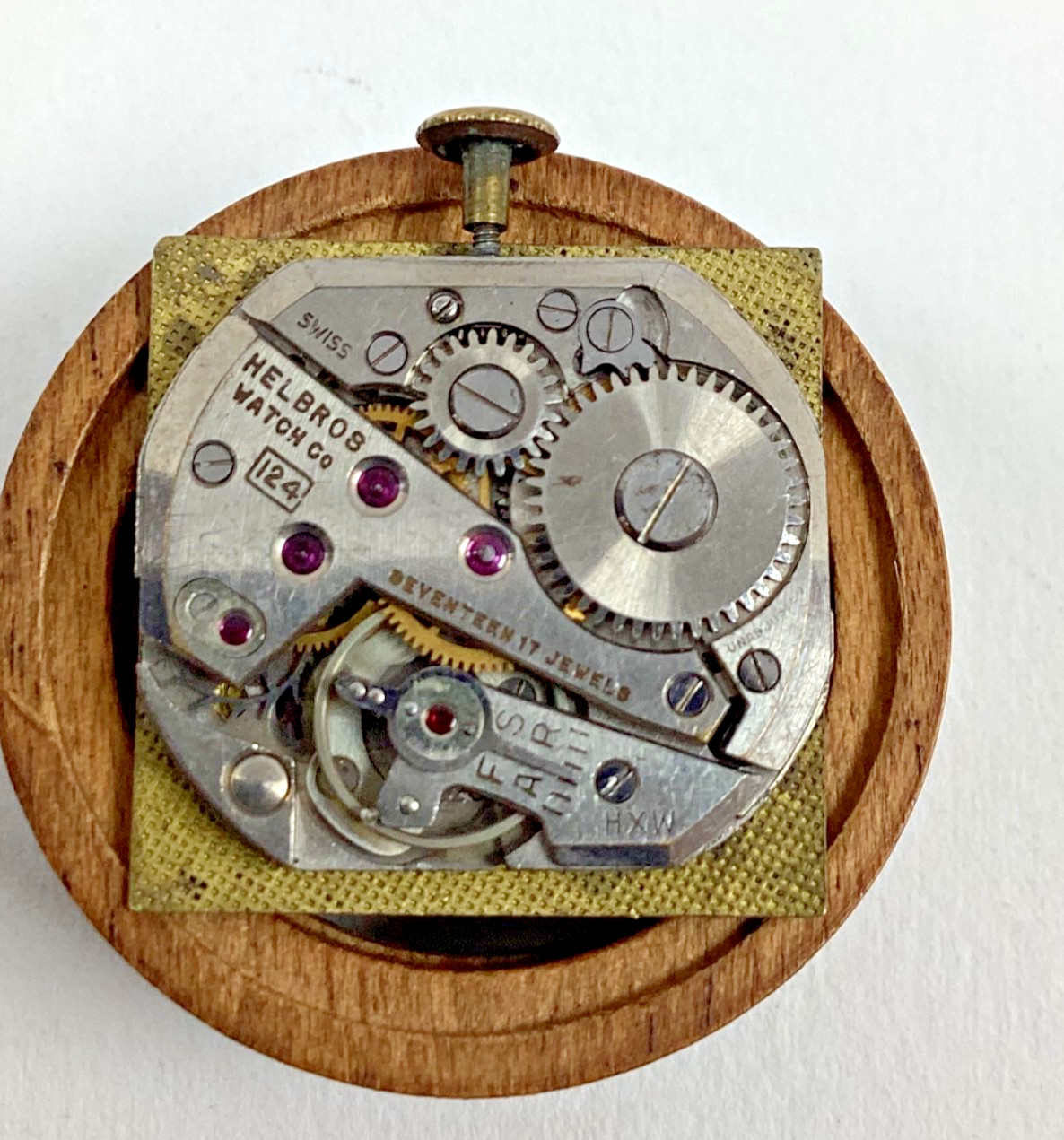 Vintage Helbros Tank 17 Jewel ETA1220 Swiss Movement Runs Spare Part Repair READ