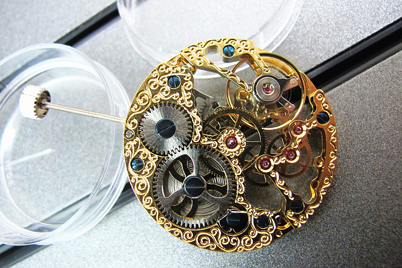 Rose Golden Hollow 17 Jewels 6497 Hand Winding Watch Wristwatch Movement