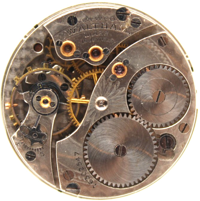 1907 WALTHAM POCKET WATCH MOVEMENT 16302547 GRADE 165 0s 15j (SK3)