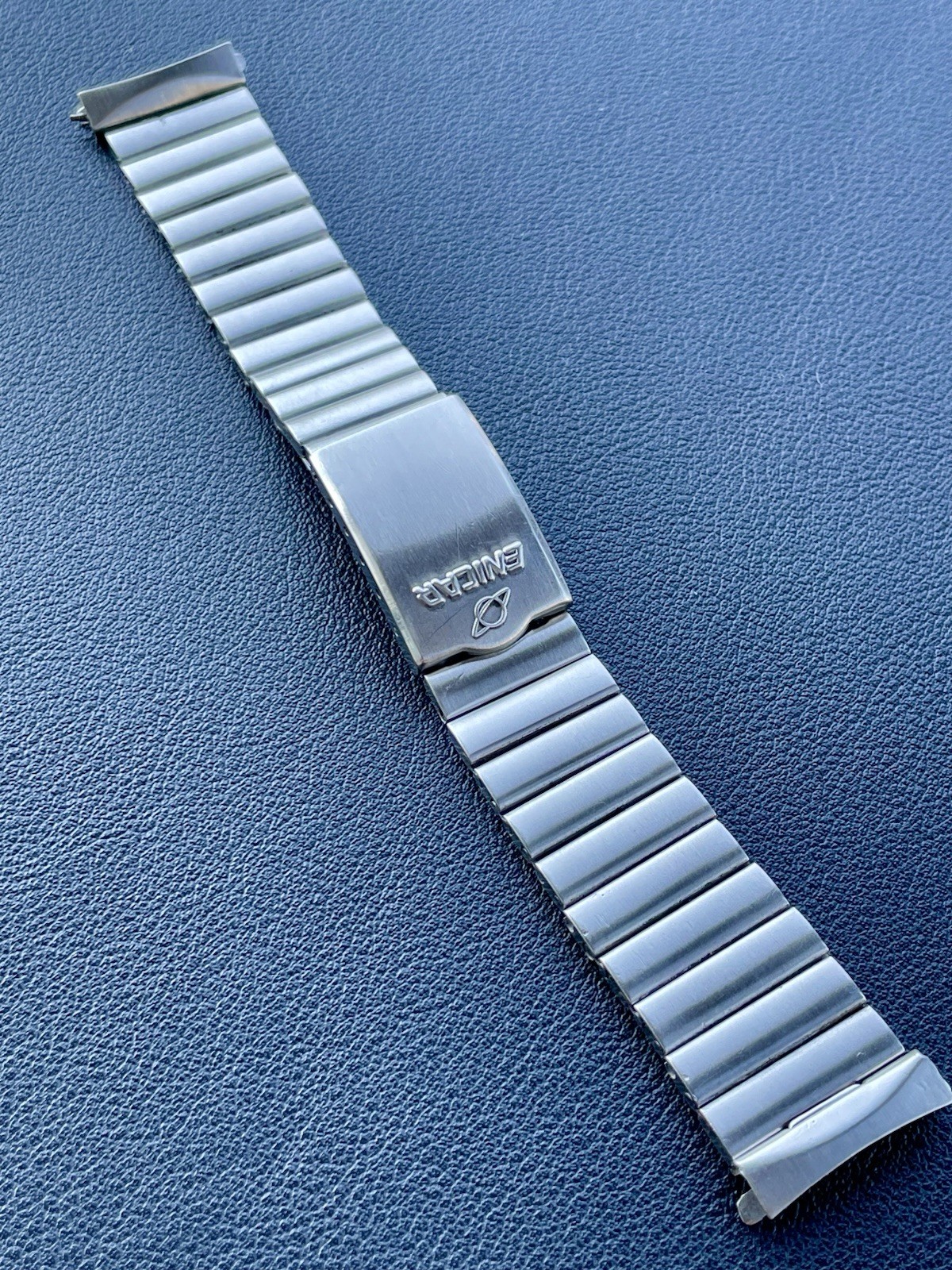 Vintage Genuine Enicar 19mm Stainless Steel Watch Bracelet Signed Swiss 0A-52