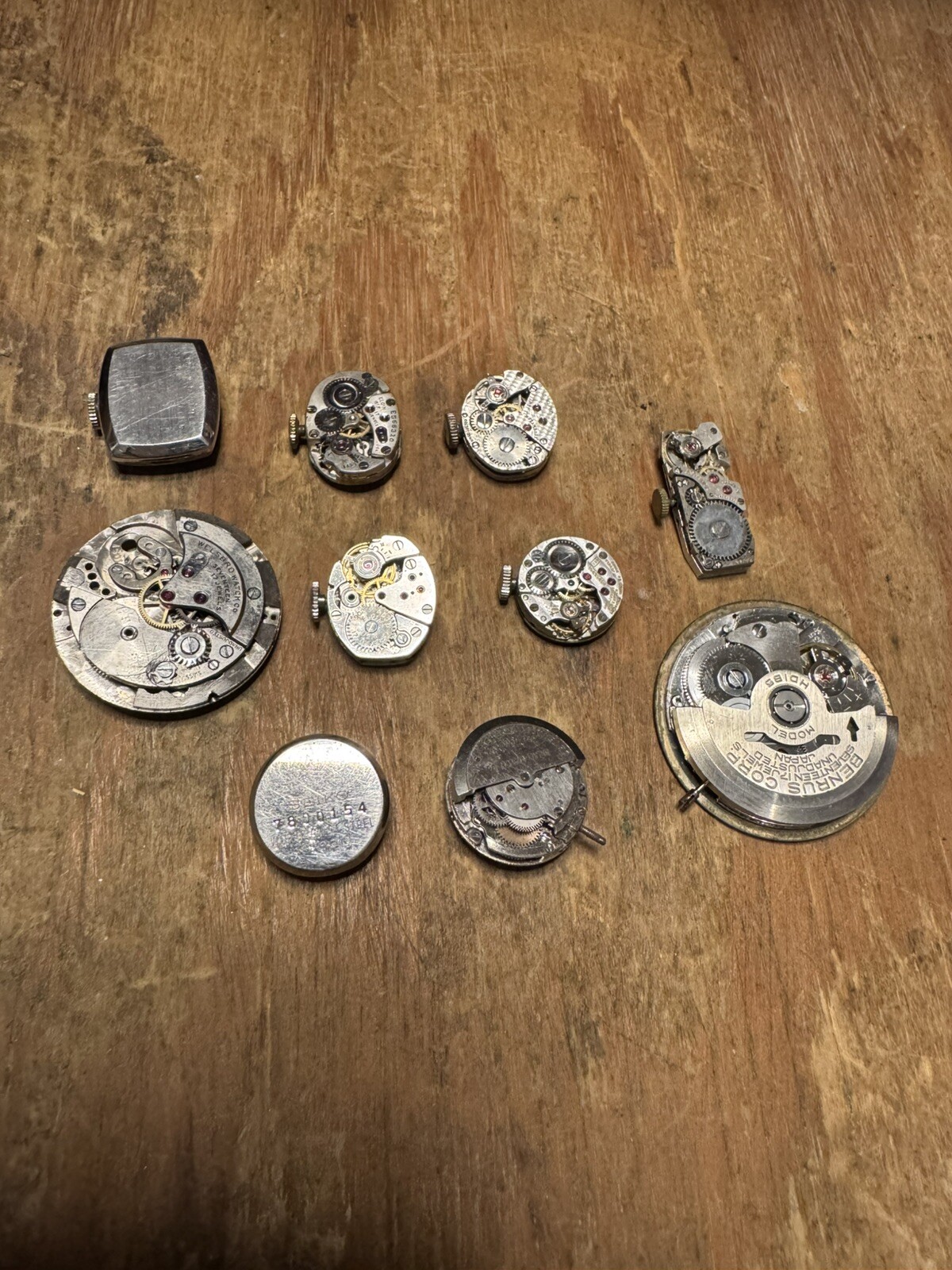 Vintage Lot Of 10 Ladies Watch Movement/Faces Swiss Misc Parts/Steampunk/Craft
