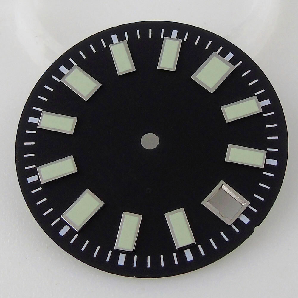 29mm Super Lume Watch Dial For NH35/NH35A Movement Date Window Sunburst/Matte