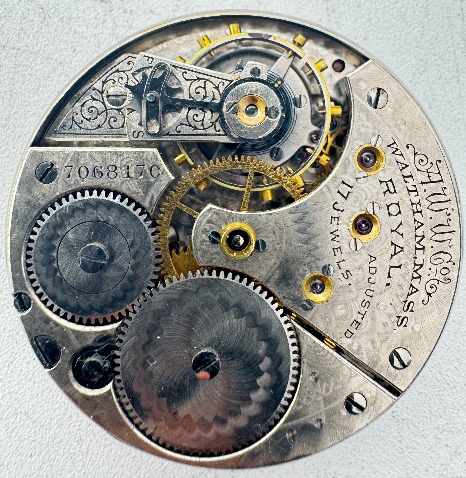Antique 16s 1898 Waltham O’Hara Multicolor Dial Pocket Watch Movement Royal