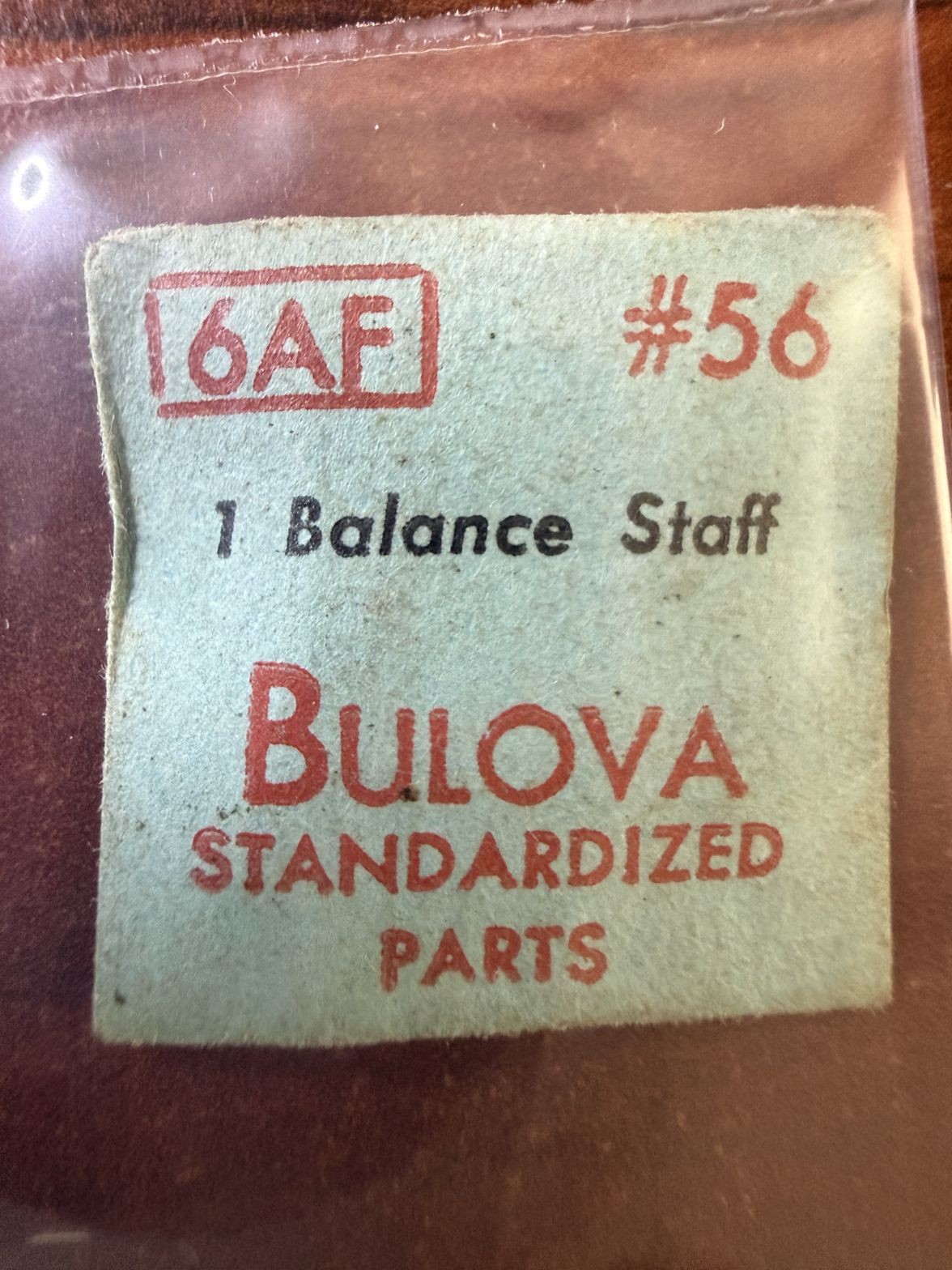 Bulova 6AF Balance Staff #56 NOS Genuine Vintage Watch Part New Old Stock