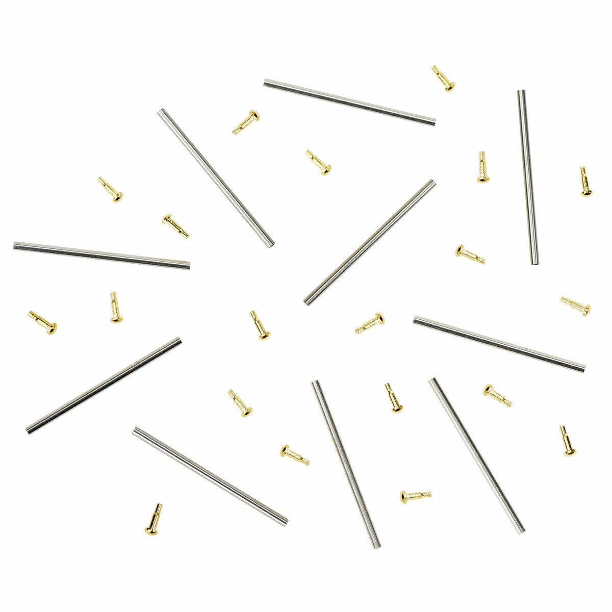 10 SET 20MM TUBE FRICTION PINS FOR FIXING MENS CITIZEN WATCH BAND CLASP GOLD