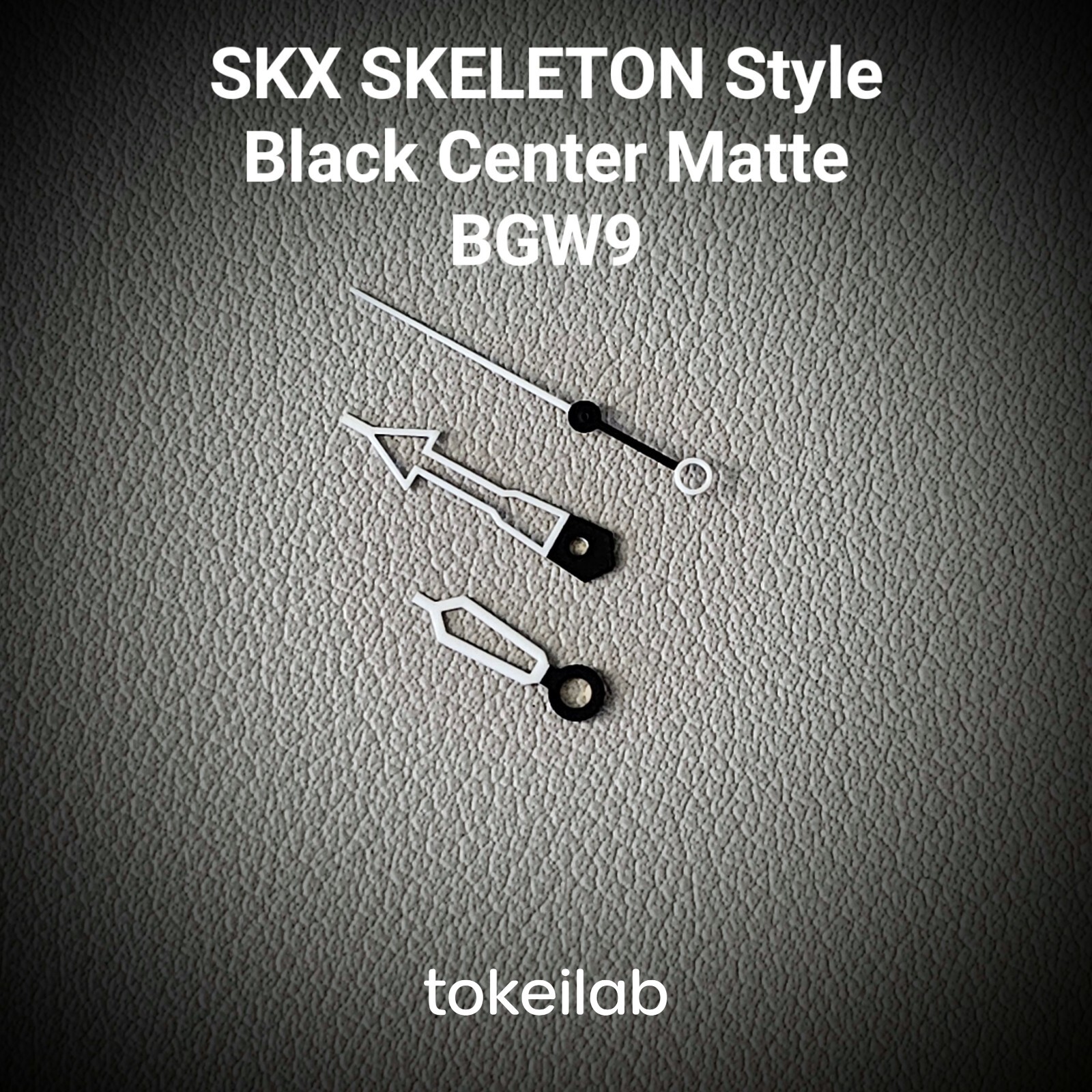 HANDS SET SKX SKELETON STYLE BLACK CENTER MATTE BGW9 / SEIKO MOD SKX SKX007 NH3