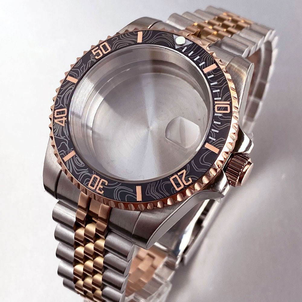 40mm Two Tone 20ATM Case Fit for NH35 ETA2824 Miyota8215 Watch Sapphire Crystal