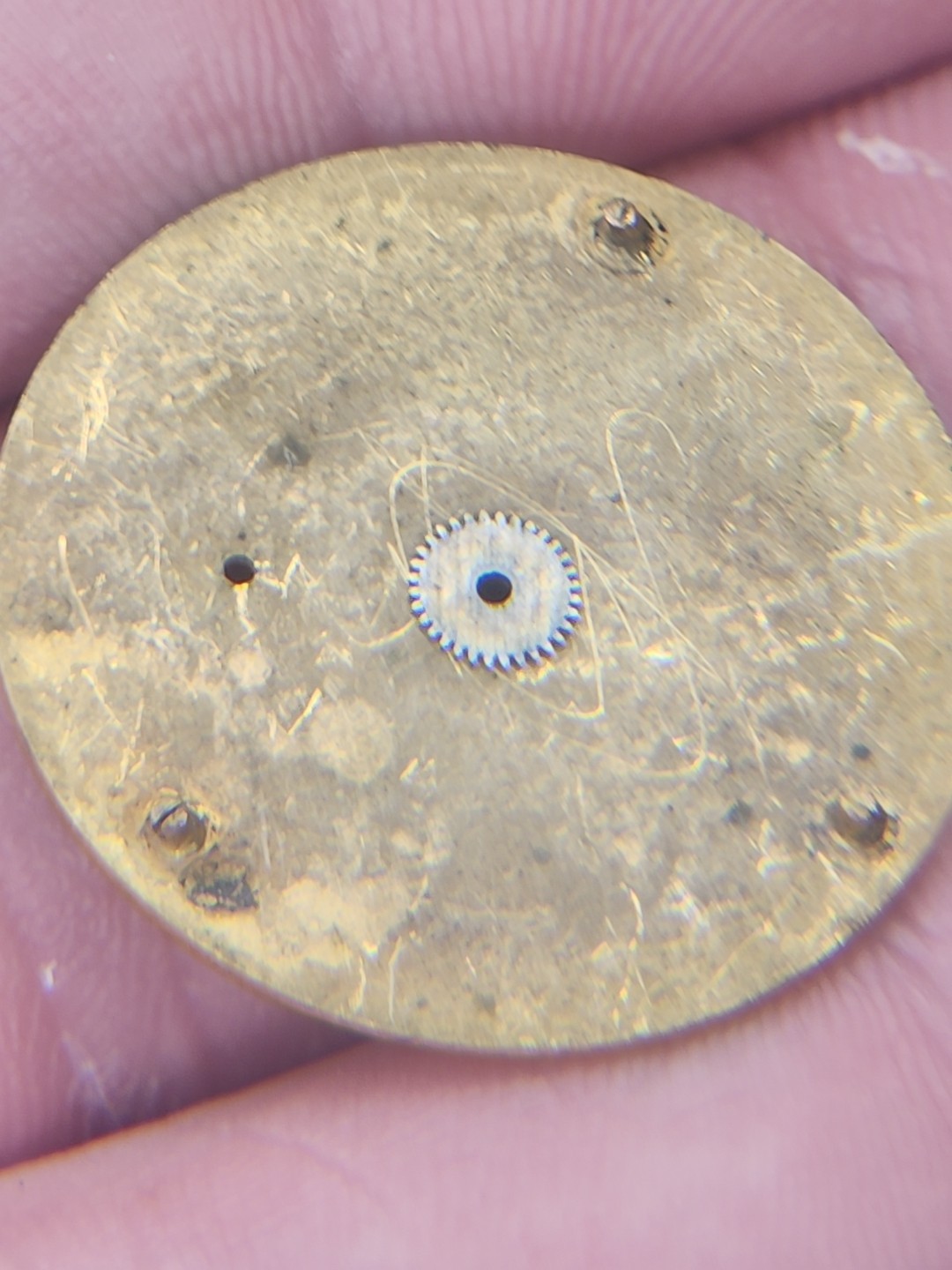 Elgin Watch Face Dial Part Repair Watchmaker Gold Black Number Circle 25mm Wrist