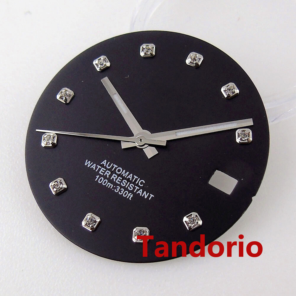 29mm black white blue green gold watch dial fit NH35 movement