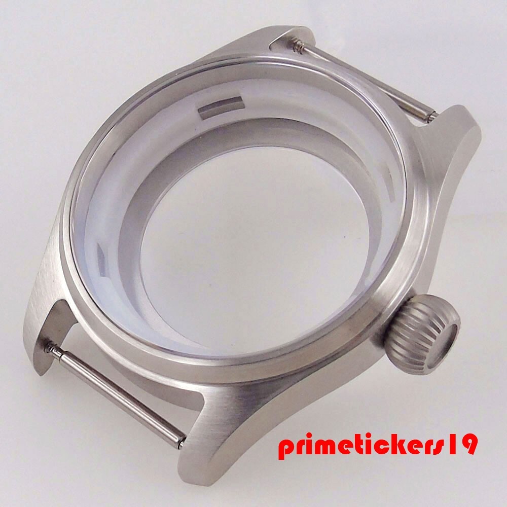 39mm/36mm Pilot Steel Watch Case Band Exhibition Back Fit NH35 ETA2824 PT5000